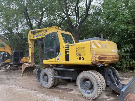 Compact Japon Excavatrice utilisée Komatsu PC150W-6 Excavatrice à roues utilisées