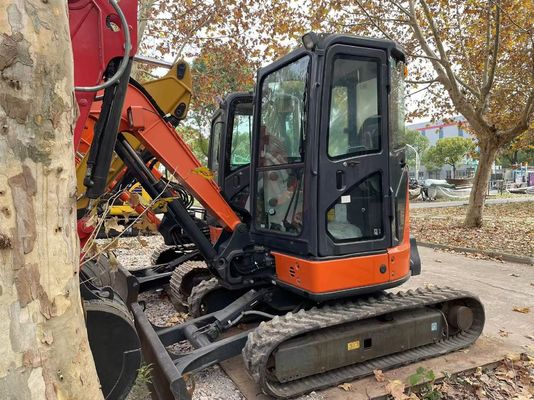 Original Japon Mini Excavator Hitachi ZX35U-5N Usé En excellent état / Mini Excavator japonais Usé Avec bras d'oscillation et moteur EPA