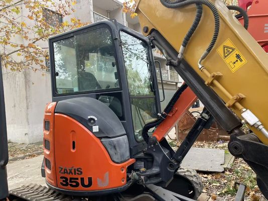 Original Japon Mini Excavator Hitachi ZX35U-5N Usé En excellent état / Mini Excavator japonais Usé Avec bras d'oscillation et moteur EPA