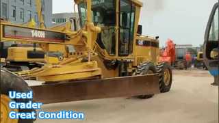 Montre : Niveleuse CAT 140H d'occasion, couleur d'origine, en excellent état